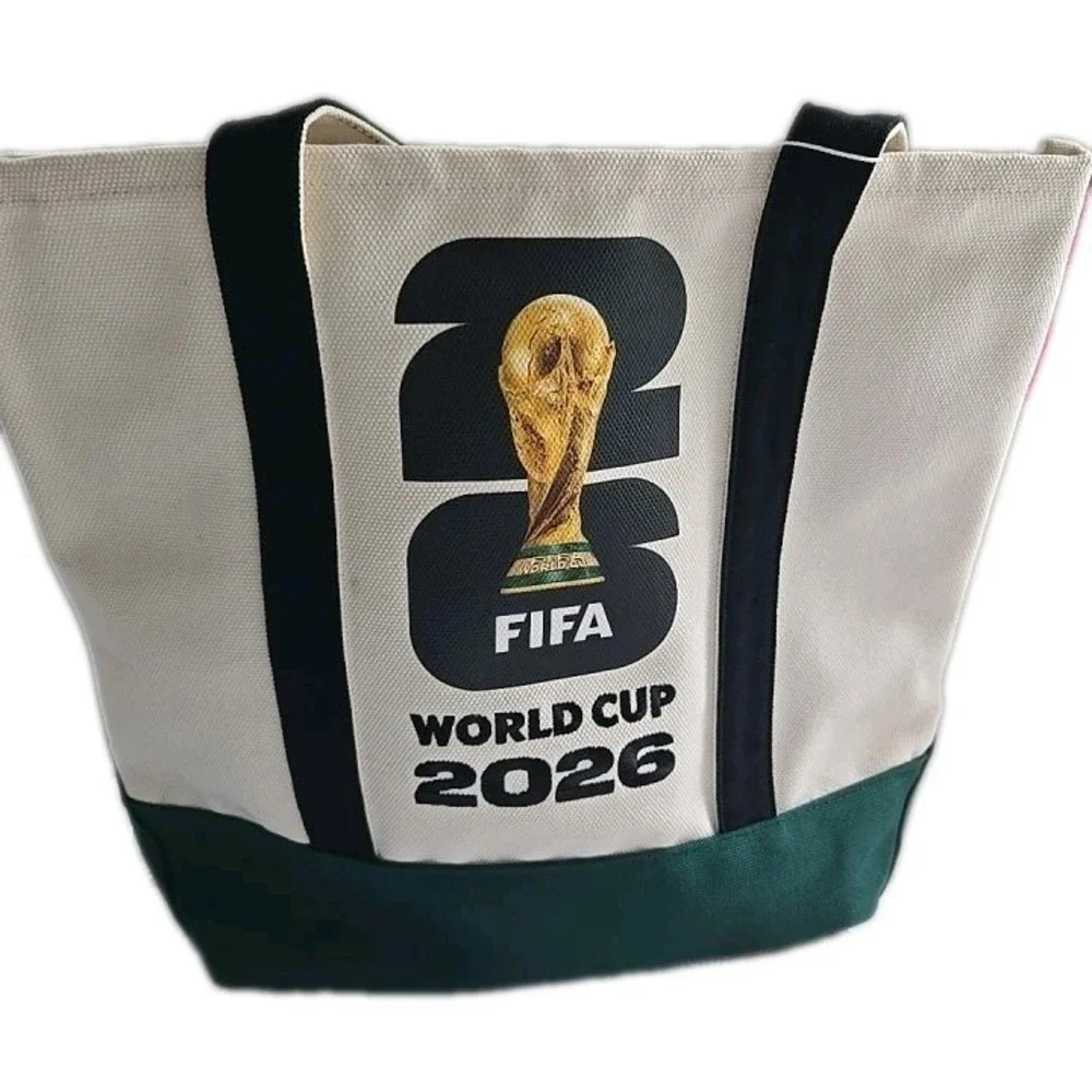 FIFA World Cup 2026 White Green Black Soccer Tote Bag - World Cup Tournament